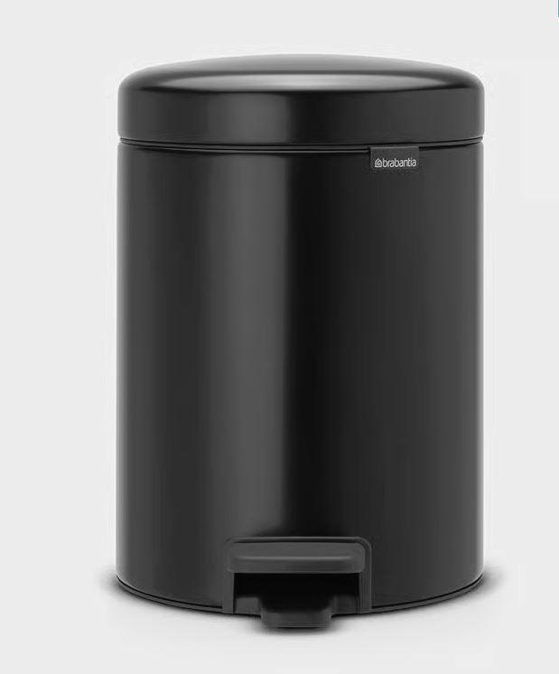 Brabantia PEDAL BIN NEWICON pedálos szemetes 5L MATT BLACK, 112928