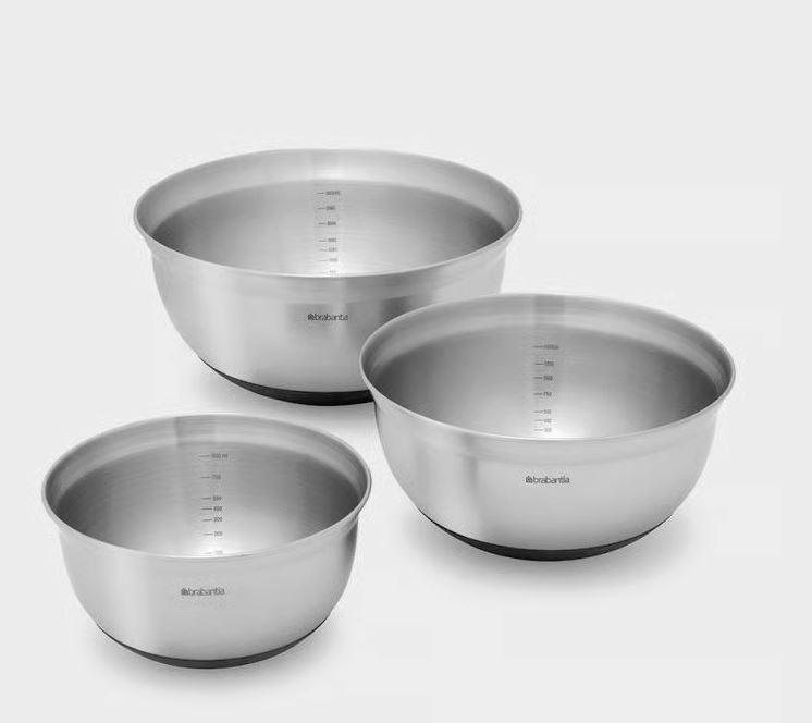 Brabantia PROFILE rozsdamentes  keverő tál készlet, 3db (1l - 1,6l - 3l )MATT STEEL, 363900