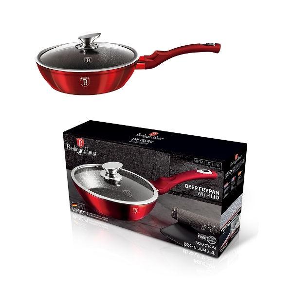 BURGUNDY bevonatos szeletsütő+fedő 24cm, 1f. indukciós, BH-1259N