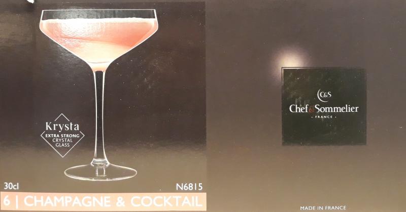 Chef Sommelier; Champagne & Coctail kehely, 30 cl, 6 db,