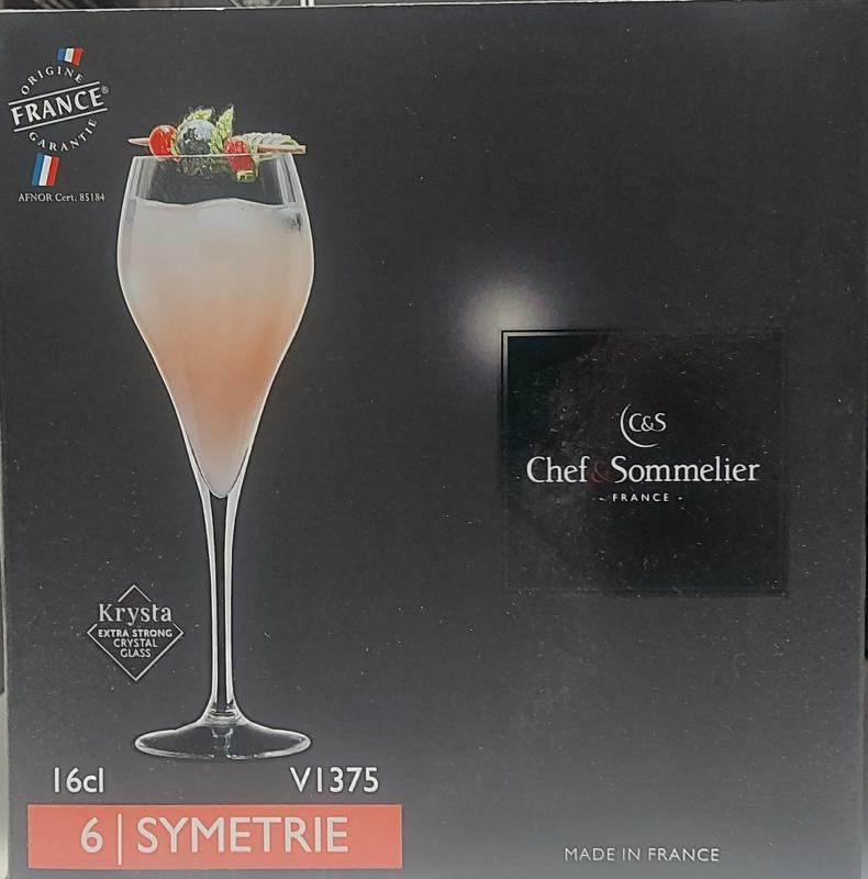 Chef Sommelier Symetrie pezsgős pohár, 16cl, 6db