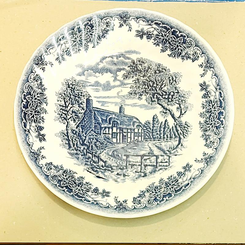 Churchill Brook Blue kerámia lapos tányér, 1db
