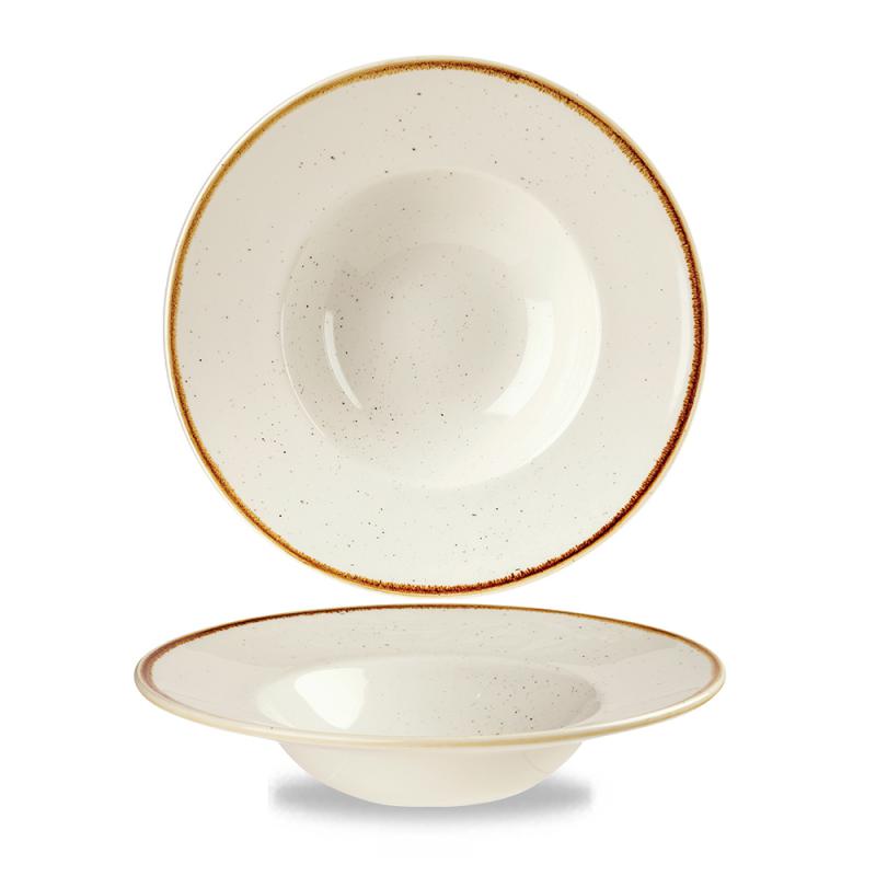 Churchill STONECAST BARLEY WHITE kerámia, széles peremes tányér 24cm,1db, SWHSVWBM1