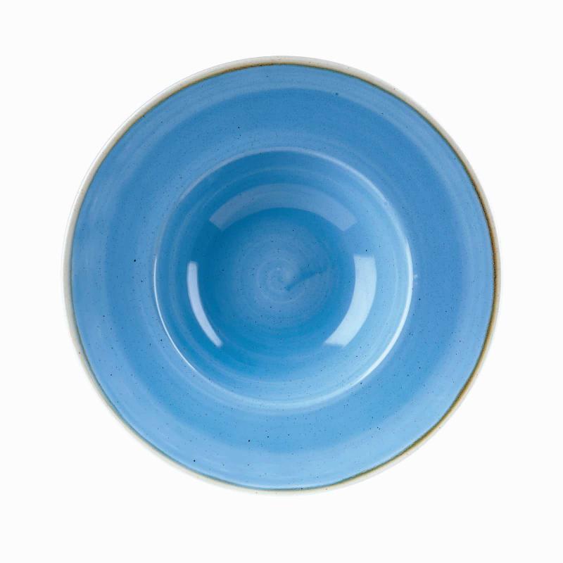 Churchill STONECAST CORNFLOWER BLUE kerámia, széles peremes tányér 24cm,1db, SCFSVWBM1