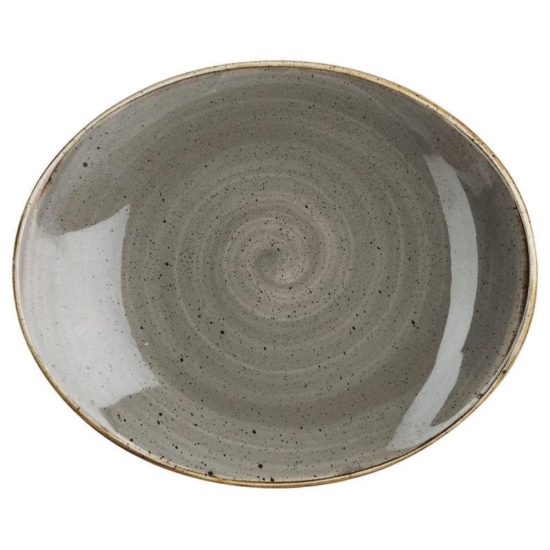 Churchill STONECAST PEPPERCORN GREY kerámia ovál tányér, 19,2cm, 1db, SPGSOP71