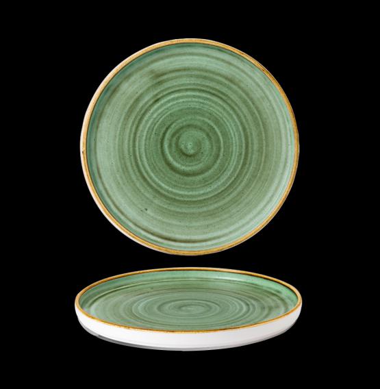 Churchill STONECAST SAMPHIRE GREEN kerámia peremes lapos tányér, walled 26cm 1db, SSGSWP261