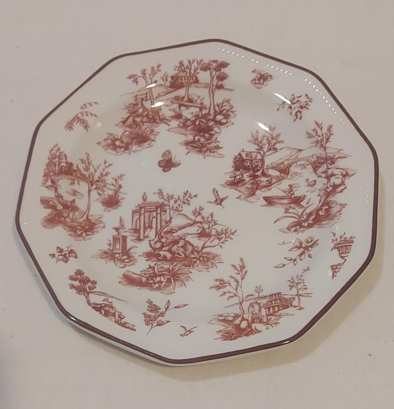 Churchill Toile Pink kerámia desszert tányér, 1db, 20,5cm