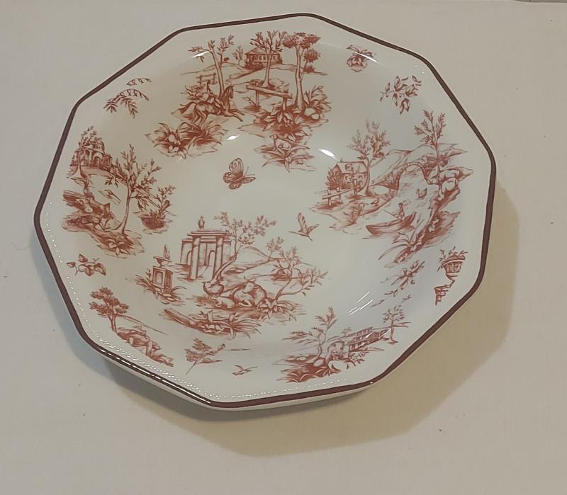 Churchill Toile Pink kerámia salátás tál, 1db, 26cm