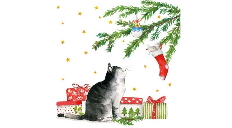 cicás szalvéta, PPD.C3333866 Christmas Cat papírszalvéta 33x33cm, 20db-os