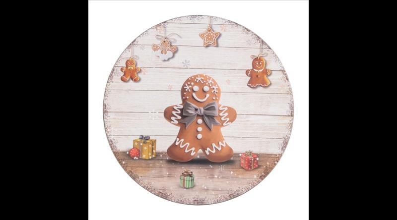 CLEEF.65757 Műanyag dekortányér 33cm, mézeskalácsos