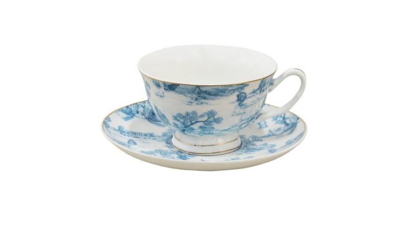 CLEEF.6CEKS0001BL Porceláncsésze+alj, 250ml, keleti tájas, blue