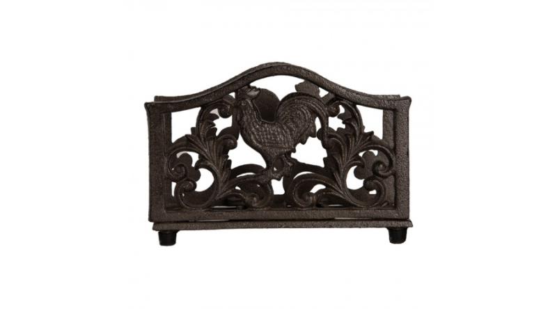 CLEEF.6Y5755 Öntöttvas szalvétatartó kakasos, 17x6x12cm