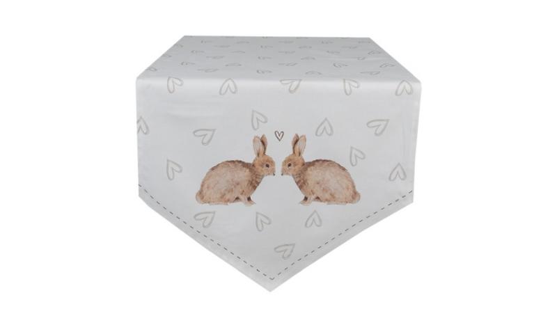 CLEEF.BSLC65 Asztali futó 50x160cm 100% pamut, Bunnies in Love
