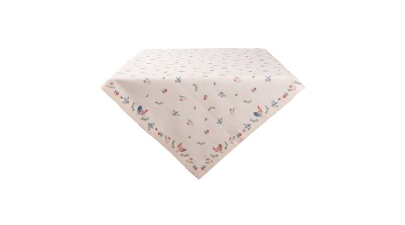 CLEEF.CAR01 Asztalterítő 100x100cm, pamut, Chicken and Rooster