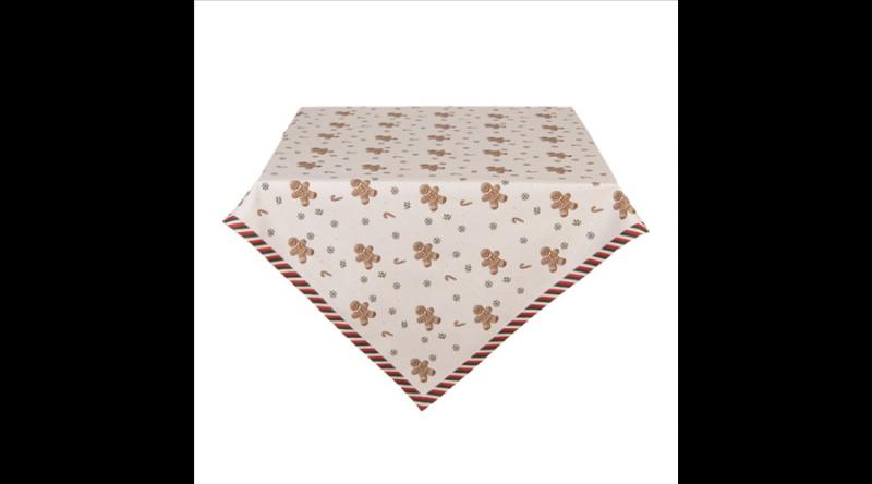 CLEEF.CGM01 Asztalterítő 100x100cm,100% pamut, Classic Gingerbread Magic