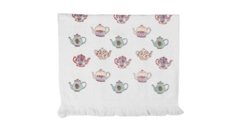 CLEEF.CT035 Konyhai kéztörlő 40x66cm, pamut, teáskannás