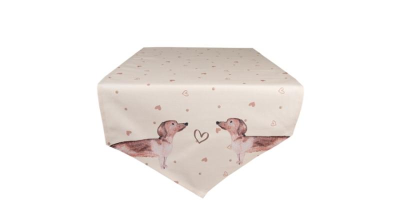 CLEEF.DHL65 Asztali futó 50x160cm, 100% pamut,Dachshund Love