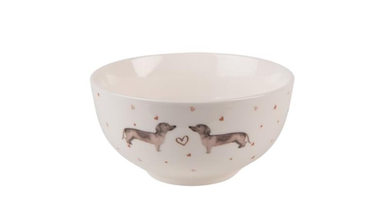 CLEEF.DHLBO Porcelántálka 500ml, 14x7cm,Dachshund Love