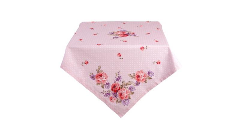 CLEEF.DTR01 Asztalterítő 100x100cm, 100% pamut,Dotty Rose