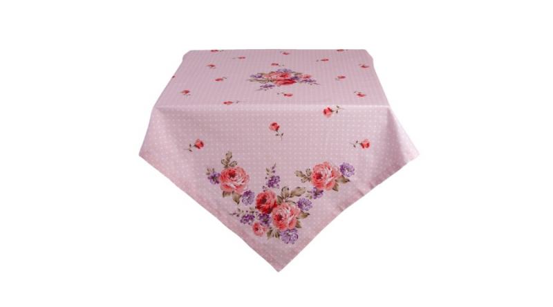 CLEEF.DTR15 Asztalterítő 150x150cm, 100% pamut, Dotty Rose