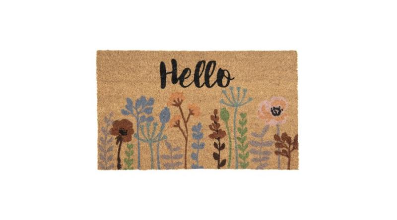 CLEEF.FOBMC Lábtörlő virágos,kókusz-PVC 75x45x1cm,Hello