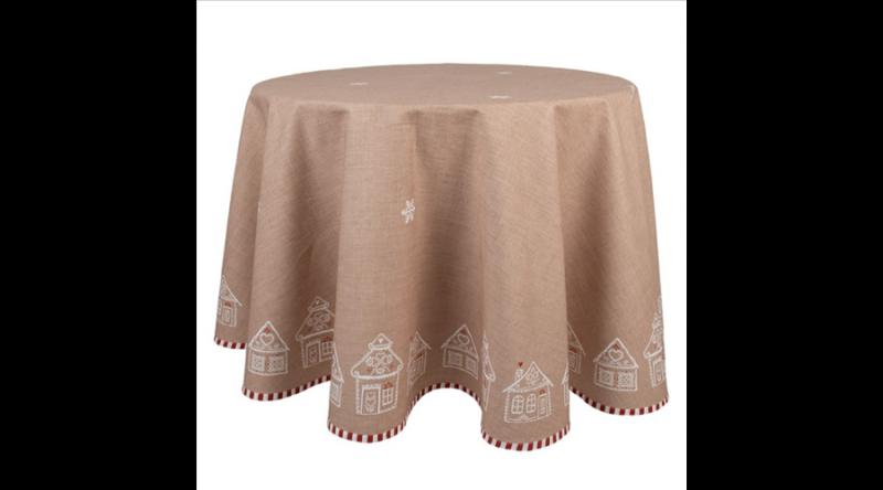 CLEEF.GBB07 Asztalterítő 170cm, 100% pamut, Gingerbread Bliss