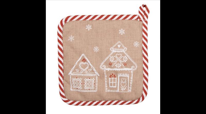 CLEEF.GBB45 Edényalátét 20x20cm, 100% pamut, Gingerbread Bliss