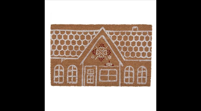 CLEEF.GBBMC-2 Lábtörlő 75x45cm, kókusz-PVC, mézeskalács házikó