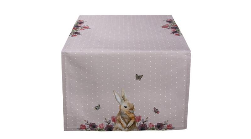 CLEEF.HBU64 Asztali futó 50x140cm, 100% pamut, Happy Bunny