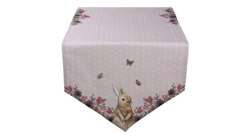 CLEEF.HBU65 Asztali futó 50x160cm, 100% pamut, Happy Bunny