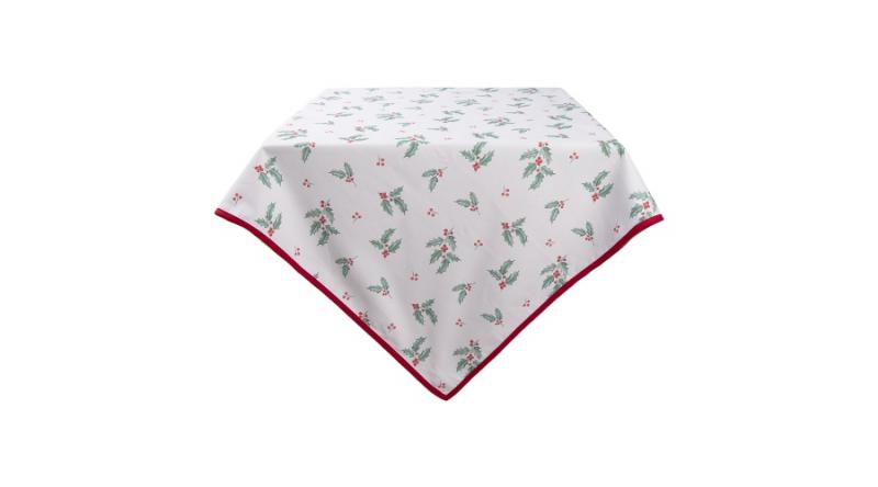 CLEEF.HCH03 Asztalterítő 130x180cm, pamut, Holly Christmas