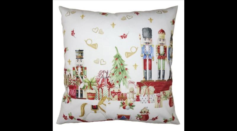 CLEEF.KT021.327 Textil párnahuzat, 45x45cm, polyester, diótörős