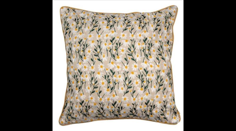 CLEEF.KT021.366 Textil párnahuzat 45x45cm, polyester, margarétás