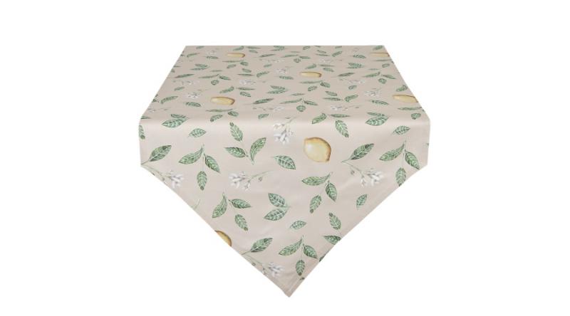 CLEEF.LEL65 Asztali futó 50x160cm,100% pamut,Lemons & Leafs