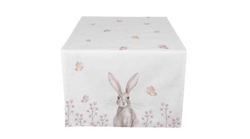CLEEF.REB64 Asztali futó 50x140cm,100% pamut,Rustic Easter Bunny