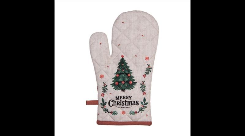 CLEEF.TCH44 Edényfogó kesztyű 18x30cm,100% pamut, Traditional Christmas Harmony
