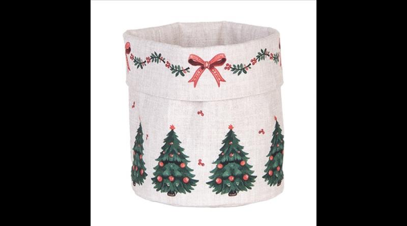 CLEEF.TCH50 Kenyérkosár15x16cm, 100% pamut, Traditional Christmas Harmony