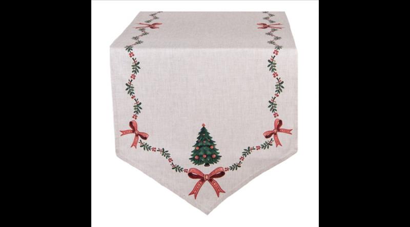CLEEF.TCH65 Asztali futó 50x160cm,100% pamut, Traditional Christmas Harmony