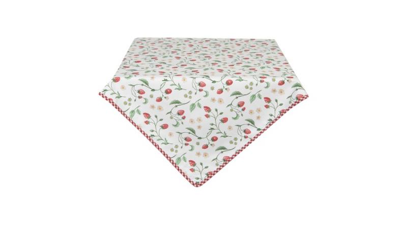 CLEEF.WIS03 Asztalterítő 130x180cm,100% pamut,Wild Strawberries