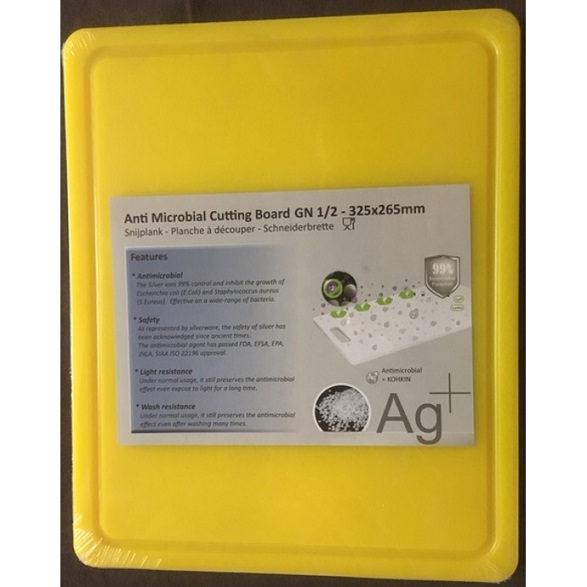 Cuisinex műanyag vágódeszka, HDPE antimikro., 26,5×32,5×1,4 cm /sárga/, 619008