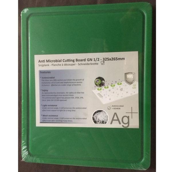 Cuisinex műanyag vágódeszka, HDPE antimikro., 26,5×32,5×1,4 cm /zöld/, 619007