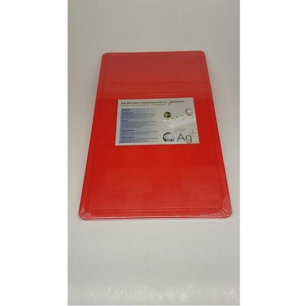 Cuisinex műanyag vágódeszka, HDPE antimikro., 53×32,5×1,4 cm /piros/, 619000
