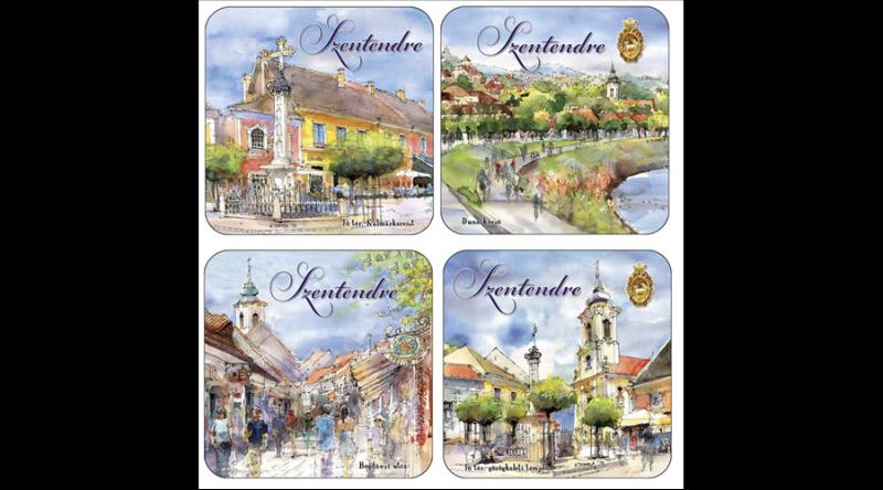 CZW.pohalá4-SZE Parafa poháralátét 4db-os szett, Szentendre