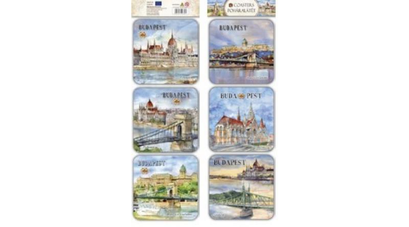 CZW.pohalá6C-BU Parafa poháralátét 6db-os szett, Budapest