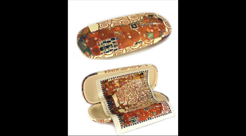 CZW.sztokkeKL-01 Szemüvegtok kendővel, Klimt: Csók,Várakozás