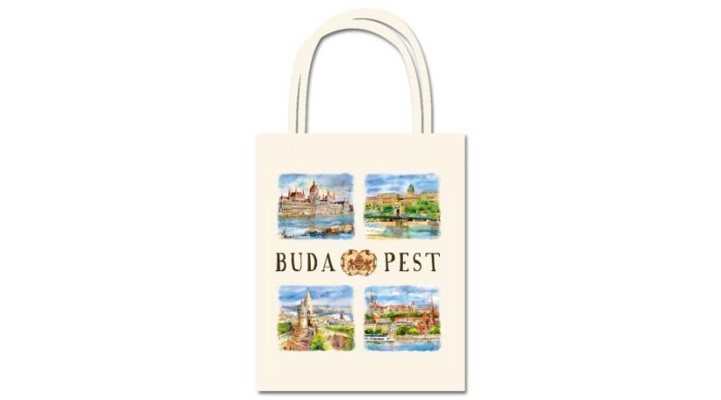 CZW.vsztásk-BU02 Vászontáska 41x38cm, 100% pamut, Budapest