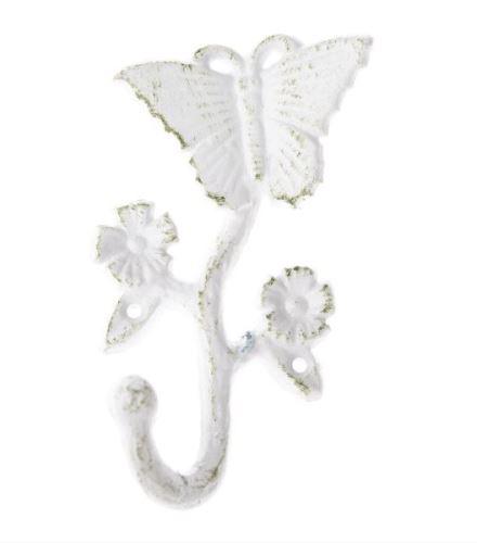 DAK.LS4104 Fehér antikolt öntöttvas fogas,pillangós 13,2x3x7cm