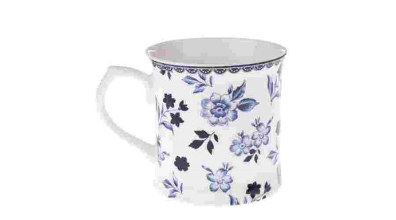 DAK.NOP5117 Porcelánbögre kék vegyes virágos, 400ml