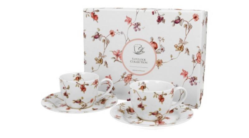 D.G.24180 Porcelán eszpresszócsésze+alj ,90 ml,2 személyes,dobozban,Safa