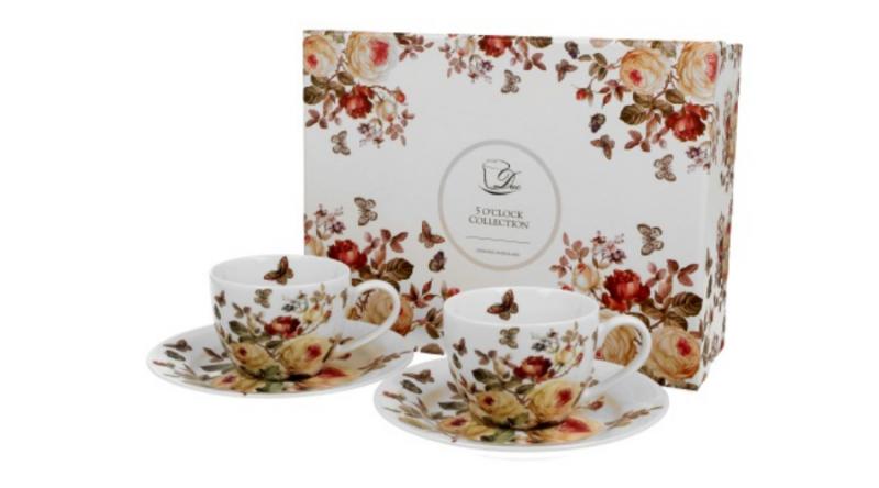 D.G.24272 Porceláncsésze+alj ,110 ml,2 személyes, dobozban, Zahra